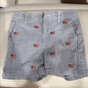 Janie and Jack Striped Shorts with Flag Accents